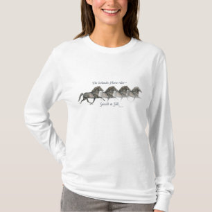 Camiseta Os cavalos islandêses são lisos como a luva long