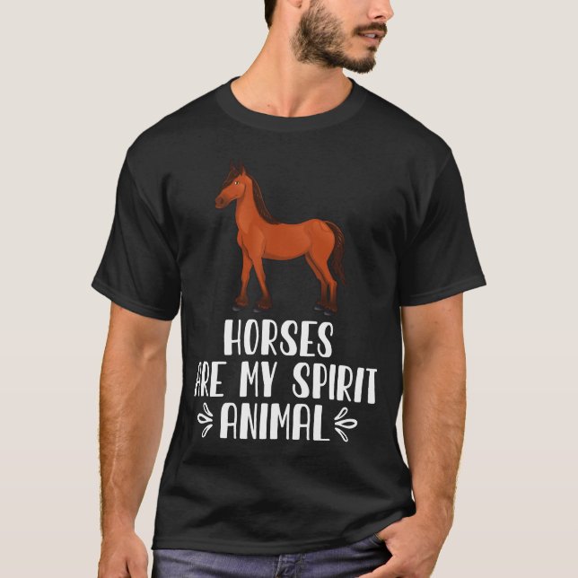 Camiseta Os Cavalos São O Meu Animal Espirituoso (Frente)