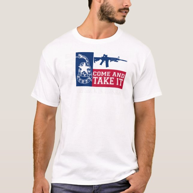 Camiseta OS CERVOS BRANCOS Texas vêm tomar-lhe AR15 (Frente)