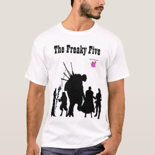 Camiseta Os Cinco Freaky na silhueta preta em branco