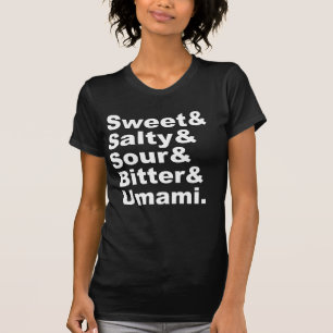 Camiseta Os Cinco Gosto  Doce Salty Sour Bitter & Umami