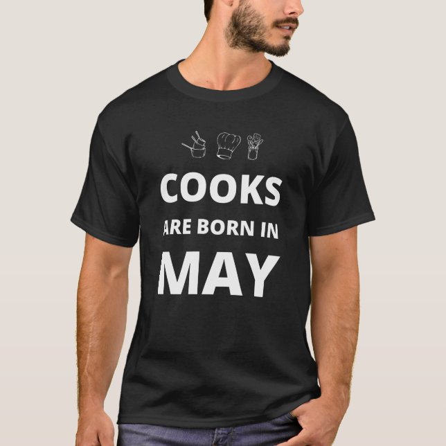 Camiseta Os cozinheiros são nasceres em maio (Frente)