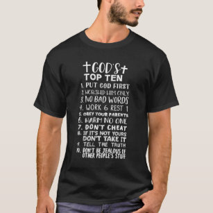 Camiseta Os Dez Mais Importantes Mandamentos De Jesus, Bíbl