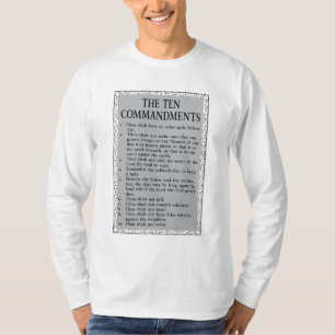 Camiseta Os Dez Mandamentos Bíblia Mens Longa Capa