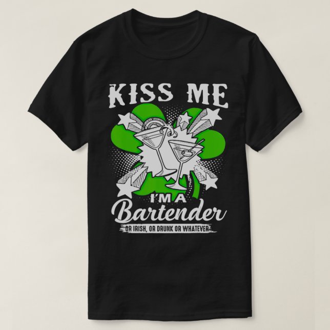 Camiseta Os Dias de São Patrícios Engraçados Beijam-me Sou  (Frente do Design)