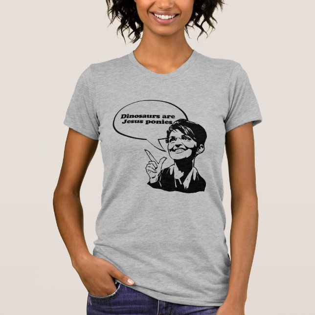 Camiseta Os dinossauros são pôneis de Jesus (Frente)