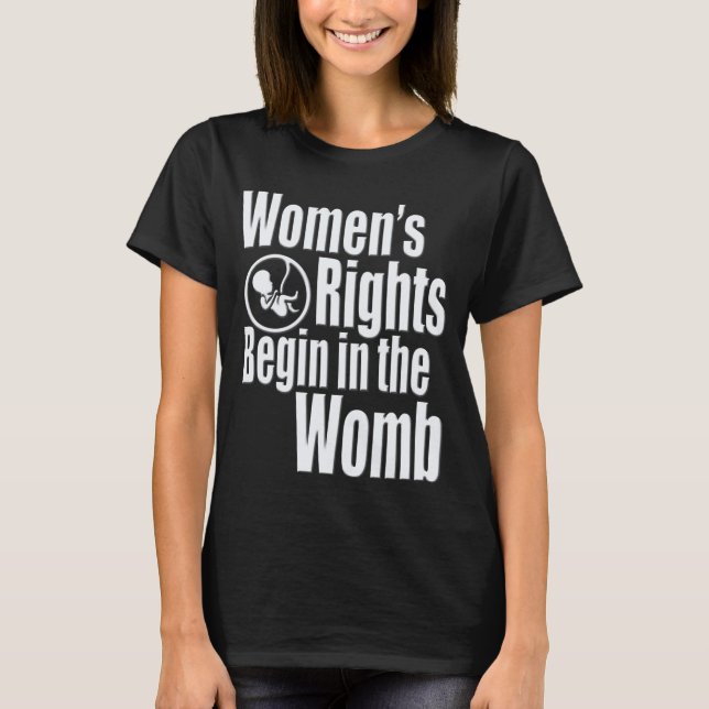 CAMISETA OS DIREITOS DAS MULHERES COMEÇAM NO VENTRE (Frente)