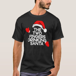 Camiseta Os dois dedos Papais noeis Bebendos engraçados Bou