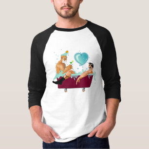 Camiseta Os dois gay do SlipperyJoe adoram a banheira de de
