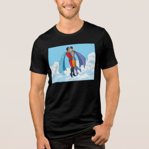 Camiseta Os dois super-heróis de Slipperyjoe beijando perso