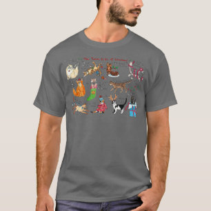 Camiseta Os Doze Gatos do Natal Feriado Engraçado Lo