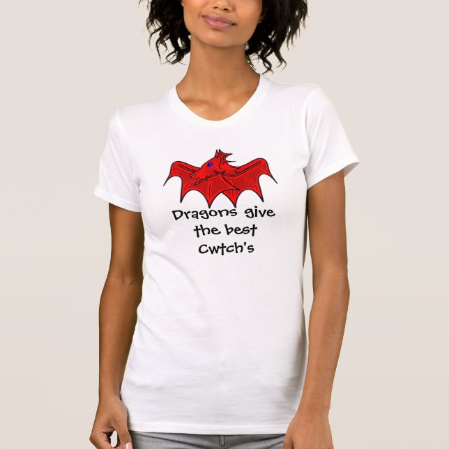 Camiseta Os dragões de Galês dão os melhores cwtchs (Frente)