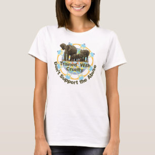 Camiseta Os elefantes são treinados com crueldade