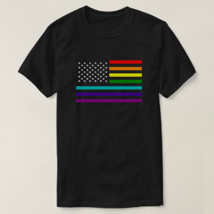 CAMISETA OS ESTADOS UNIDOS DA BANDEIRA DO ARCO-ÍRIS DA