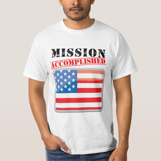 Camiseta Os Estados Unidos realizados da missão (Frente)