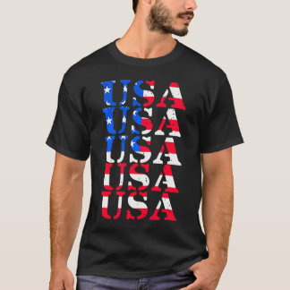 Camiseta Os Eua Afetaram A Bandeira Dos Eua Patriótica Quar