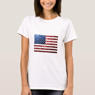 Camiseta Os EUA embandeiram brilhos dos sparkles do