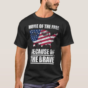 Camiseta Os Eua Mapeiam A Casa Dos Livres Por Causa Do Brav
