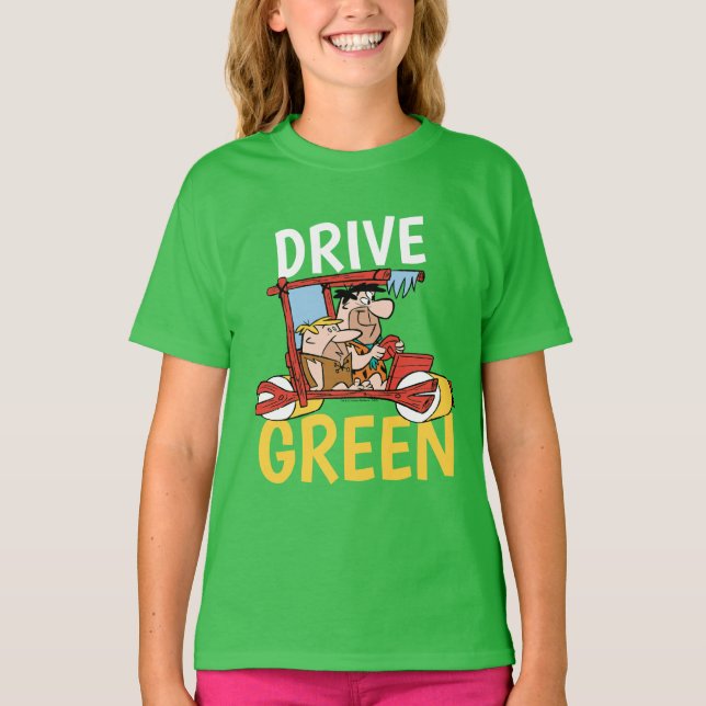 Camiseta Os Flintstones | Fred & Barney - Drive Green (Frente)