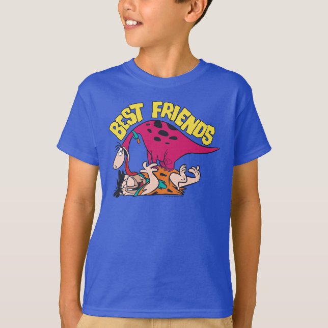 Camiseta Os Flintstones | Fred & Dino - Melhores Amigos (Frente)