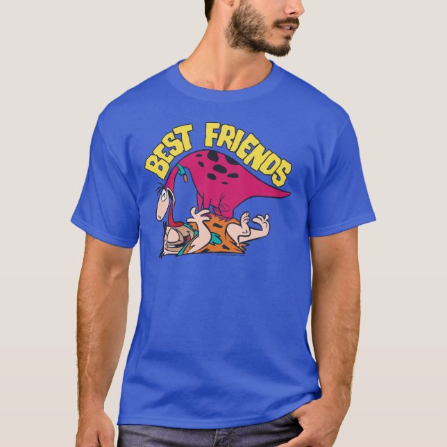 Camiseta Os Flintstones | Fred & Dino - Melhores Amigos (Frente)
