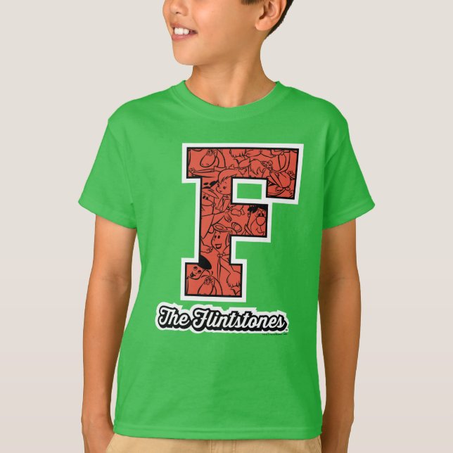 Camiseta Os Flintstones | Monograma de estilo colegial (Frente)