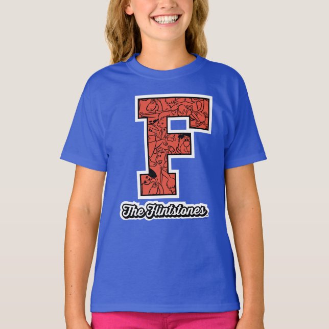 Camiseta Os Flintstones | Monograma de estilo colegial (Frente)