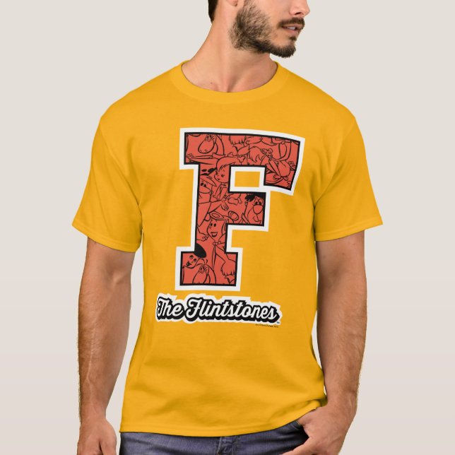 Camiseta Os Flintstones | Monograma de estilo colegial (Frente)
