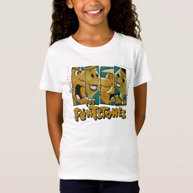 Camiseta Os Flintstones | Painéis de Caracteres Comic Retro (Frente)