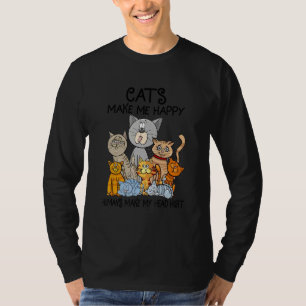 Camiseta Os Gatos Fazem-Me Feliz Humans Fazer-Me Magoar A C