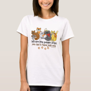 Camiseta Os gatos gostam do humor das microplaquetas de