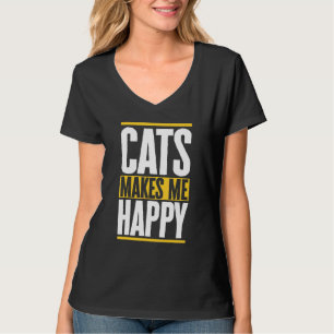 Camiseta Os Gatos Me Fazem Feliz Com Os Pássaros De Gato Di