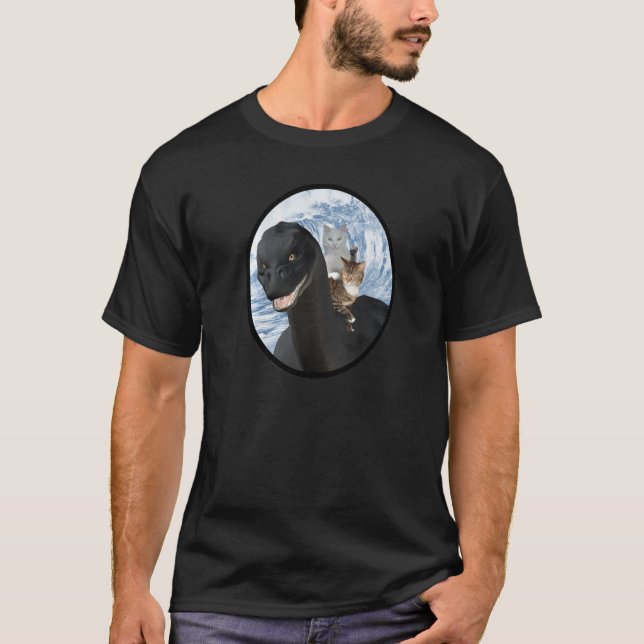 Camiseta Os gatos que montam o Nessie (Frente)