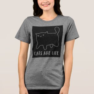 CAMISETA OS GATOS SÃO CAMISA-T NEGRA VIDA