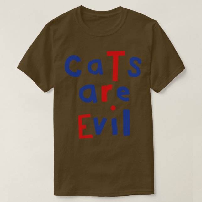 Camiseta Os Gatos São Coisas Engraçadas Por Mau (Frente do Design)