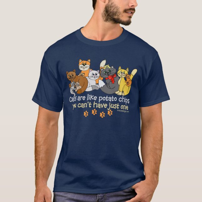 Camiseta Os gatos são como dizer das microplaquetas de (Frente)