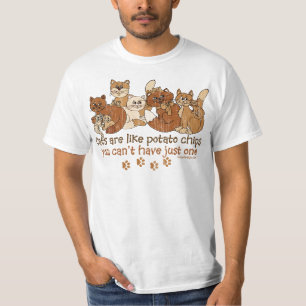 Camiseta Os gatos são como microplaquetas de batata