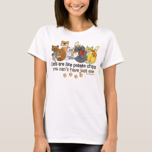 Camiseta Os gatos são como microplaquetas de batata