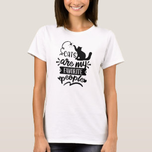 Camiseta Os gatos são o meu gráfico preto de citação do