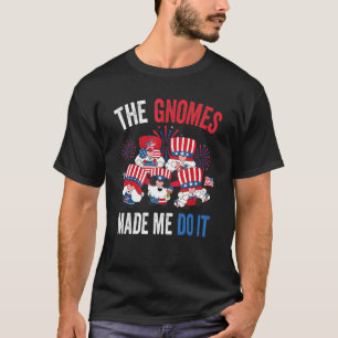 Camiseta Os Gnomos Fizeram-Me Fazê-Lo Usa O Patriótico 4º D