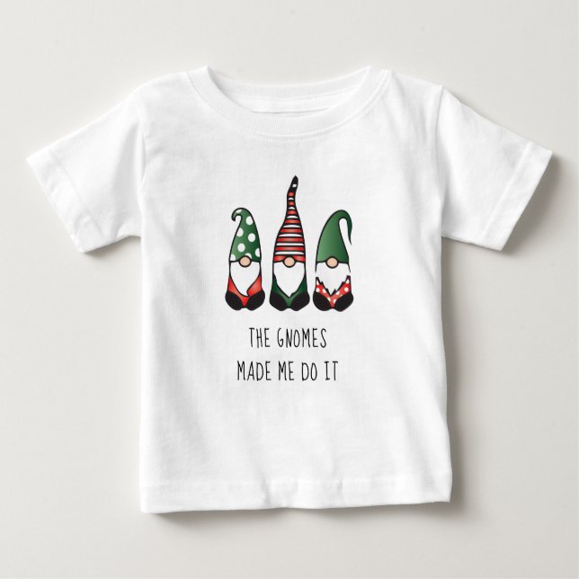 Camiseta Os Gnomos Me Fizeram Fazer Isso Engraçado Dizendo (Frente)