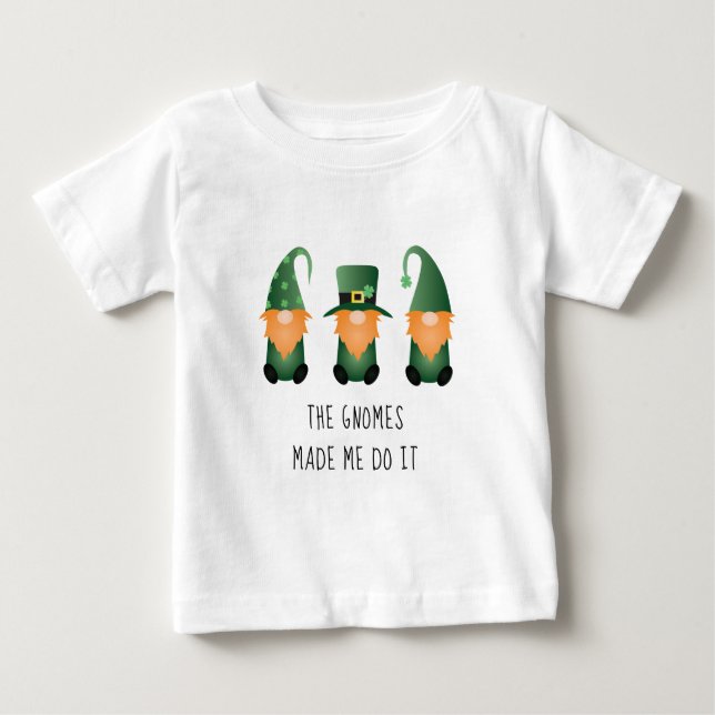 Camiseta Os Gnomos Me Fizeram Fazer Isso Engraçado Dizendo (Frente)