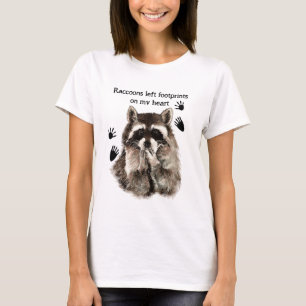 Camiseta Os guaxinins deixaram pegadas na minha citação de 