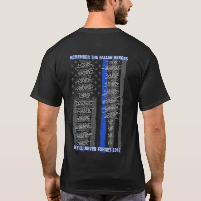Camiseta Os heróis caídos 2017 recordam a polícia caída (Verso)