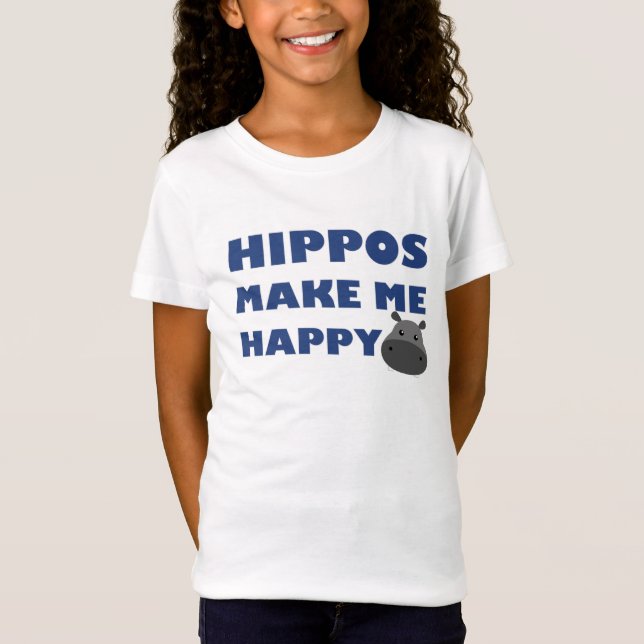 Camiseta Os hipopótamos fazem-me feliz (Frente)