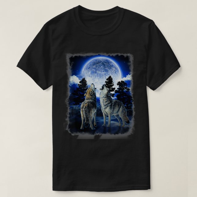 Camiseta Os Homens da Montanha e o Lobo Nativo Americano (Frente do Design)