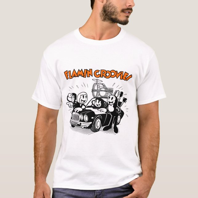 Camiseta Os homens de grupo de rock americanos de Flamin (Frente)