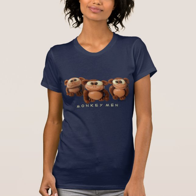 Camiseta Os homens do macaco -3 macacos engraçados (Frente)