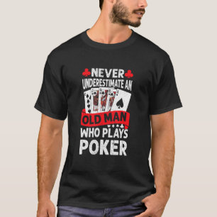 Camiseta Os Homens Nunca Subestimam Um Velho Que Joga Posto