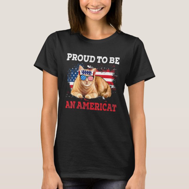Camiseta Os Homens Orgulham-Se De Serem Um Patriótico Gato  (Frente)